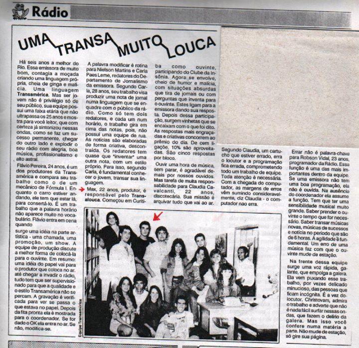 Repercussão de Programas de Humor na Rádio Transamérica R.J. - 1992 -